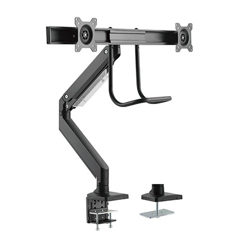 [6956745162081] Brateck Dual Monitors Aluminum Heavy-Duty Gas Spring Monitor Arm with Handle Fit Most 17‘-32’ Monitors Up to 8kg per screen VESA 75x75/100x100(LS)