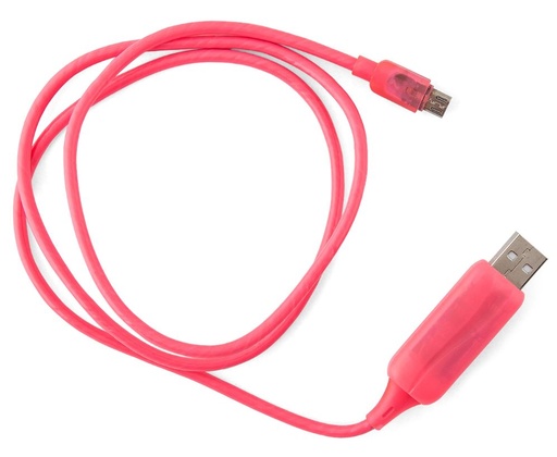 [9341756016282] Astrotek 1m LED Light Up Visible Flowing Micro USB Charger Data Cable Pink Charging Cord for Samsung LG Android Mobile Phone
