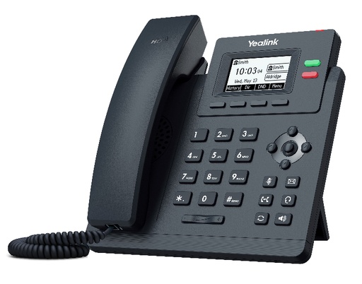 [6938818305977] Yealink T31P 2 Line IP phone Entry-level, 132x64 LCD, PoE. No Power Adapter included, Zoom, HD Voice, 5-Way Local Conference, Unified Firmware