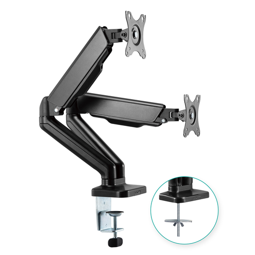 [9346396002909] mbeat® activiva ErgoLife Dual Monitor Screen Steel Gas Spring Monitor Arm Built-in Spring Tension Cable Management Net Weight	4kg