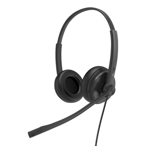 [6938818307094] Yealink YHS34 Dual Wired Headset with QD to RJ Port, Noise-Canceling Headset, Binaural Ear, RJ9, QD Cord, Leather Ear Piece, Hearing Protection