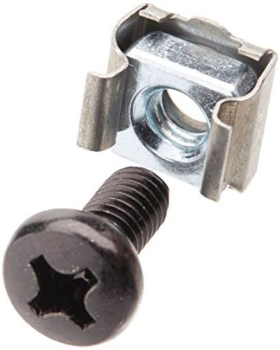 [9320202108313] Astrotek M6 Cage Nuts  Screws (Pack of 10) Black Color Oxide Finish Phillips Drive Length Fully Threaded