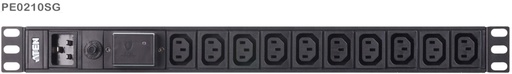 [4719264648373] Aten 10-Port 15A Power Distrubition Unit - Basic PDU, 1U Rack Mount Design, 10x C13 AC Outputs, Overload protection (PE0210SG)