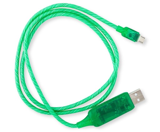 [9341756016275] Astrotek 1m LED Light Up Visible Flowing Micro USB Charger Data Cable Green Charging Cord for Samsung LG Android Mobile Phone