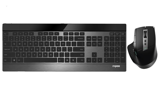[6940056193469] RAPOO 9900M Multi-mode Wireless Ultra-slim Keyboard  Mouse - Bluetooth 4.0, 2.4G Multi-Mode Switch, Ultra-Slim Keys, Adjustable DPI