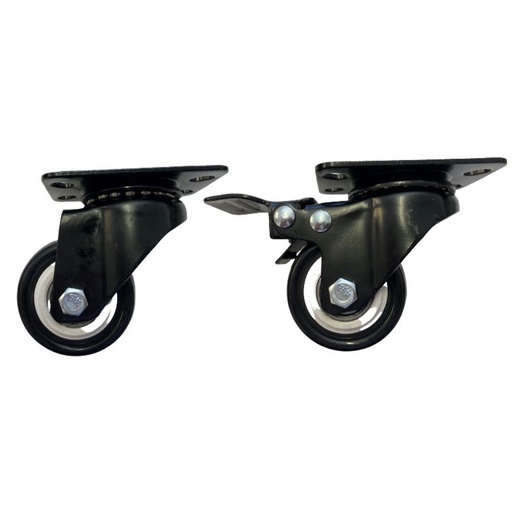 [ACC-WHEEL] LDR 2" PP Rack Caster Wheels 2x With Brakes  2x Without Brakes - Pack of 4 Wheels Total