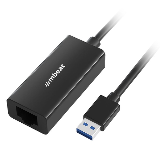 [9346396003005] mbeat® mbeat USB 3.0 Gigabit Etherent Adapter - Black RJ45, up to 1000Mbps speed. Compact and lightweight Material: ABS Plastic Weight: 24.5g