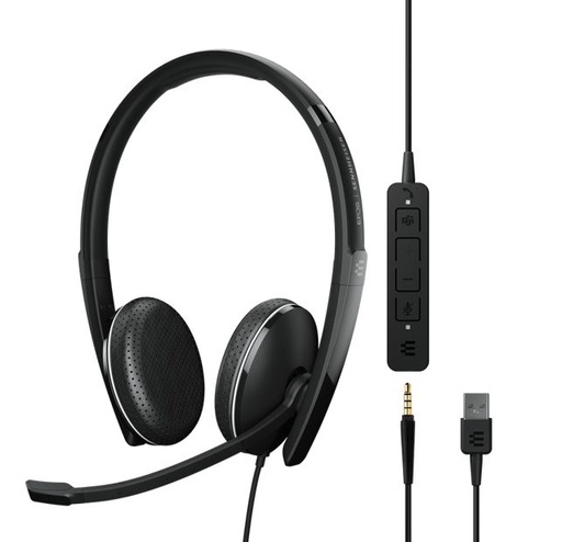 [5714708007036] EPOS ADAPT 165T USB II On-ear, Wired, double-sided 3.5 mm jack Headset, Detachable USB cable with in-line call control