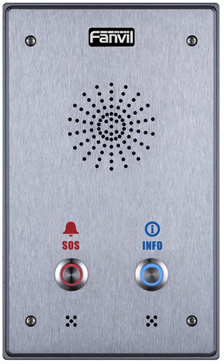 [IPF-I12D2] Fanvil I12D 2 Outdoor Audio Intercom, 2 SIP Lines, 2 Button, 2 SIP Lines, PoE, Full-duplex speakerphone, AIO: door access, intercom and paging service