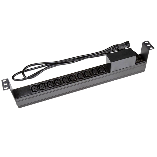 [3968876022625] PowerShield Horizontal PDU with IEC C14 Input, 10 x C13 outlets, provides reliable power distribution for horizontal installations