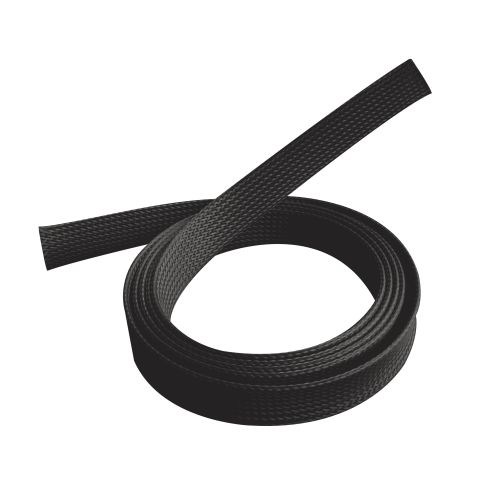 [6956745166157] Brateck Braided Cable Sock (20mm/0.79" Width)  Material Polyester Dimensions1000x20mm -- Black (LS)