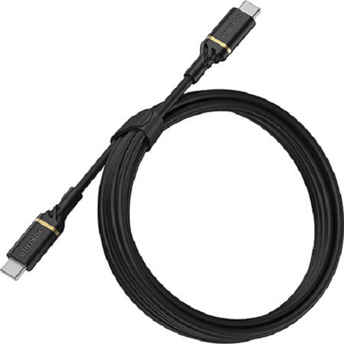 [840104218389] OtterBox USB-C to USB-C (2.0) PD Fast Charge Cable (2M) - Black (78-52670),3 AMPS (60W),Samsung Galaxy,Apple iPhone,iPad,MacBook, 2 Years Warranty