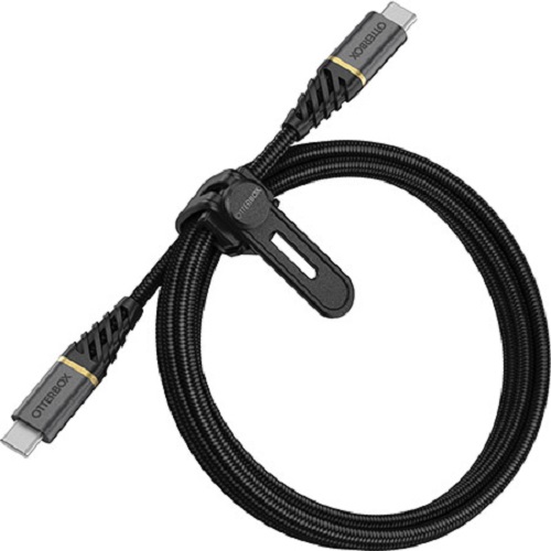 [840104218457] OtterBox USB-C to USB-C (2.0) Fast Charge Premium Cable (1M) - Black(78-52677),60W,10K Bend,Samsung Galaxy,Apple iPhone,iPad,MacBook, 2 Years Warranty