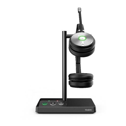 [6938818306394] Yealink WH62 Dual UC DECT Wireless Headset, Busylight On Headset, Leather Ear Cushions, Microsoft Teams  UC Certified,Noise Killer, HD voice, 2Mics
