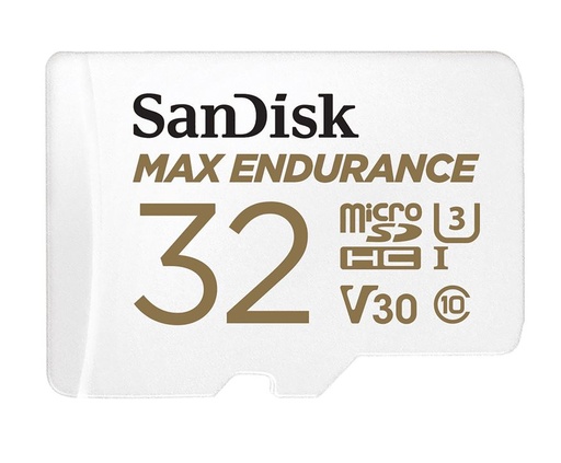 [619659178482] SanDisk Max Endurance 32GB microSD 100MB/s 40MB/s 20K hrs 4K UHD C10 U3 V30 -40°C to 85°C Heat Freeze Shock Temperature Water X-ray Proof SD Adapter