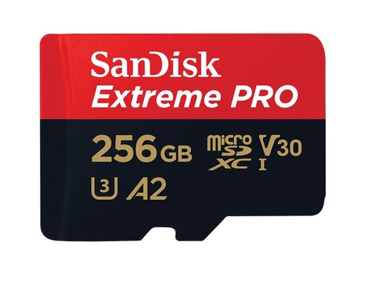 [619659188542] SanDisk Extreme Pro 256GB microSD SDXC SDXC UHS-I 200MB/s 140MB/s V30 U3 A2 4K UHD Shock temperature water  X-ray proof with SD Adaptor