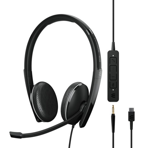 [5714708007210] EPOS ADAPT 165 USB C II On-ear, double-sided USB-C headset, 3.5 mm jack and detachable USB cable with in-line call control