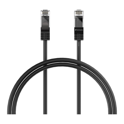 [4895117965764] Verbatim CAT6 Premium Fast Ethernet 1m - Black, 1000 Mbps, 250 Mhz Bandwidth, 100BBASE-T, Oxygen-FREE Gold Plated 26AWG Copper Wire Cable (LS)
