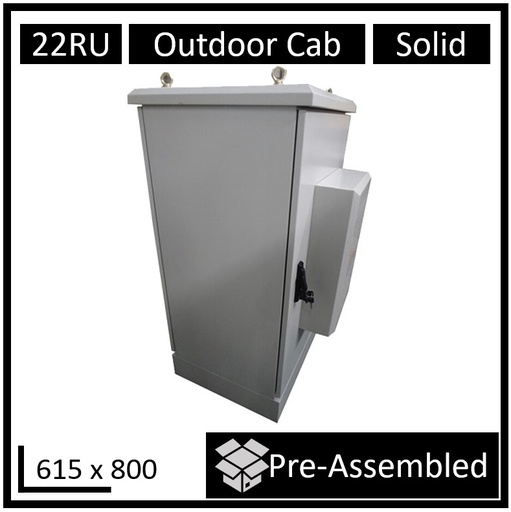 [RCLDR-WB-OD-A6822] LDR Assembled 22U Floor Standing Outdoor Cabinet (615mm x 800mm) , IP55  Water Prove, 600w AC Air Conditioner, 6 Port PDU