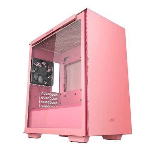 [6933412714620] DeepCool MACUBE 110 Pink Minimalistic Micro-ATX Case, Magnetic Tempered Glass Panel, Removable Drive Cage, Adjustable GPU Holder, 1xPreinstalled Fan