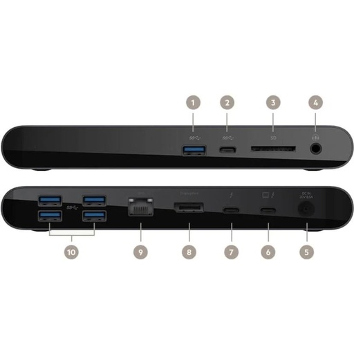 [745883779284] Belkin Thunderbolt 3 Dock Pro with 85W Power Delivery 5xUSB-A 1xUSB-C 1xSD 1xAudio 1xDisplay 1xGB Ethernet Dual Display 170W PSU, Docking Station