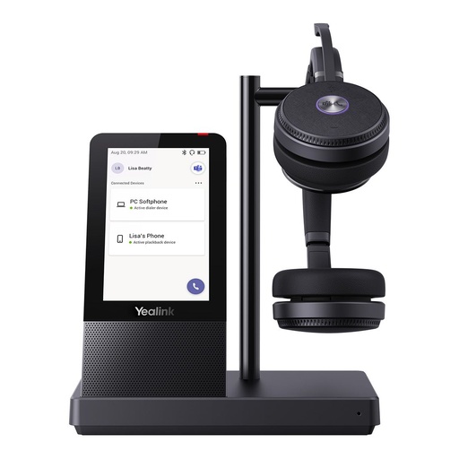 [6938818306417] Yealink WH66 Dual Teams DECT Wireless Headset, UC Workstation, HD Voice, 2-Mic Noise Cancellation330° Adjustable, Leather Ear Cushions, Teams, Zoom