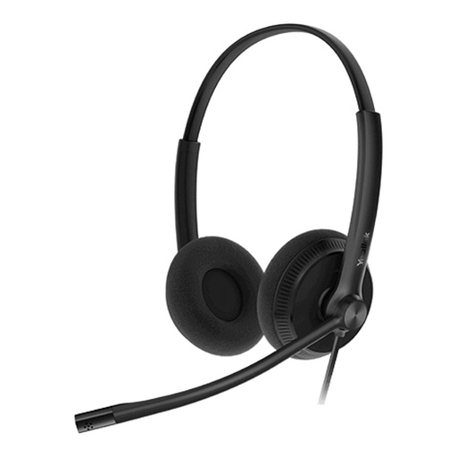 [6938818307308] Yealink YHS34 Lite Dual Wired Headset with QD to RJ Port, Wideband Noise-Canceling Headset, Binaural Ear, RJ9, QD Cord, Foamy Ear Cushion