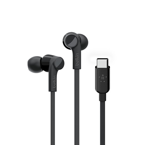 [745883775514] Belkin SOUNDFORM Headphones with USB-C Connector (USB-C Headphones) - Black (G3H0002btBLK), Water Resistant, Built-in Microphone, 2YR