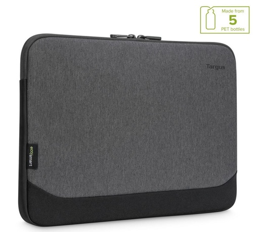 [92636344740] Targus 15.6" Cypress EcoSmart Sleeve for Laptop Notebook Tablet - Up to 15.6", Made with 5 Recycled Plastic Water Bottles - Grey