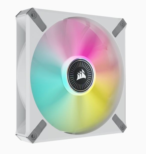 [840006640134] Corsair ML ELITE Series, ML140 RGB ELITE WHITE, 140mm Magnetic Levitation RGB Fan with AirGuide, Single Pack (LS)
