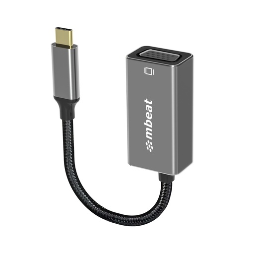 [9346396003210] mbeat Elite USB-C to VGA Adapter - Coverts USB-C to VGA Female Port,  Supports up to1920×1080@60Hz - Space Grey Weight: 30g