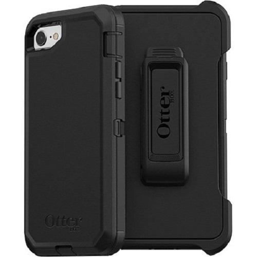 [660543424949] OtterBox Defender Apple iPhone SE (3rd  2nd Gen) and iPhone 8/7 Case Black-(77-56603), DROP+ 4X Military Standard, Included Holster, 7 Years Warranty