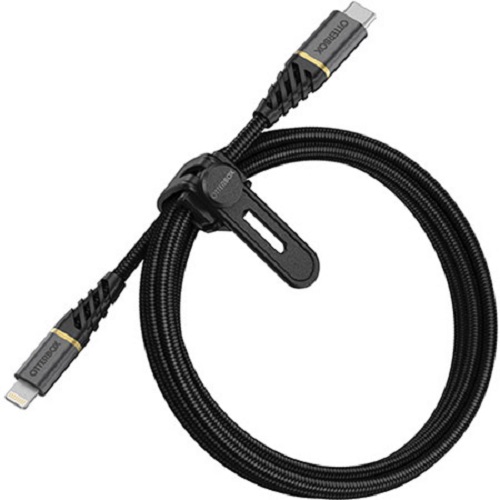 [840104218228] OtterBox Lightning to USB-C Fast Charge Premium Cable (1M) - Black (78-52654),3 AMPS (60W),MFi/USB PD,10K Bend/Flex,Braided, 2 Years Warranty