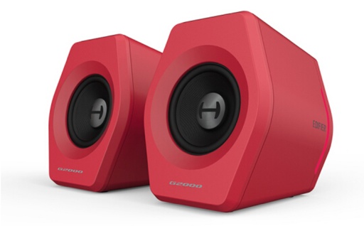 [6923520268566] Edifier G2000 Gaming 2.0 Speakers System - Bluetooth V4.2/ USB Sound Card/ AUX Input/RGB 12 Light Effects/ 16W RMS Power Red