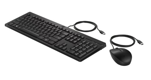 [195161119217] HP 225 USB Wired Keyboard Mouse Combo for Business - Full-Sized USB 3.0 Type-A Comfortable Reliable Ergonomic Plug  Play Over 50% Recycled Material