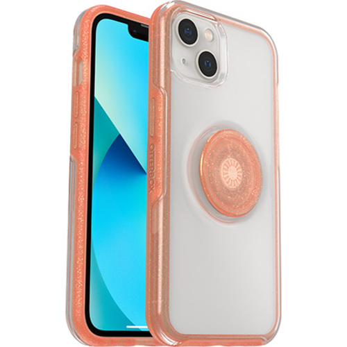 [840104285336] OtterBox Otter + Pop Symmetry Clear Apple iPhone 13 Case Melondramatic (Clear/Orange) - (77-85392), DROP+ 3X Military Standard, 7 Years Warranty