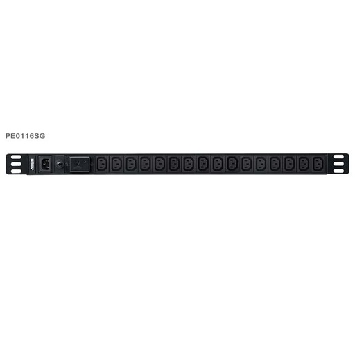 [4719264649110] Aten 0U Basic PDU with Surge Protection, 16x IEC Sockets, 10A Max, 100-240VAC, 50-60HZ, Overcurrent protection, Aluminum material
