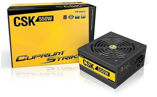 [761345117401] Antec CSK 550W 80+ Bronze, up to 88% Efficiency, Flat Cables, 120mm Silent Fans, 2x PCI-E 8Pin, Continuous power PSU, Active PFC, AQ3