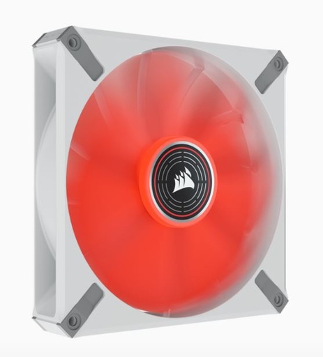 [840006640240] Corsair ML ELITE Series, ML140 LED ELITE WHITE, 140mm Magnetic Levitation Red LED Fan with AirGuide, Single Pack(LS)