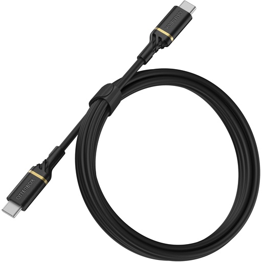 [840104211892] OtterBox USB-C to USB-C (2.0) PD Fast Charge Cable (1M) - Black (78-52541),3 AMPS (60W),Samsung Galaxy,Apple iPhone,iPad,MacBook, 2 Years Warranty