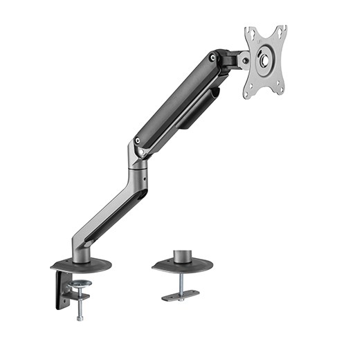 [6956745165709] Brateck Single Monitor Economical Spring-Assisted Monitor Arm Fit Most 17"-32" Monitors, Up to 9kg per screen VESA 75x75/100x100  Space Grey (LS)