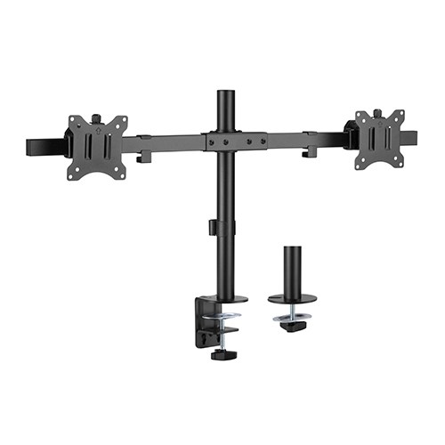 [6956745163958] Brateck Pole Mount Dual-Screen Monitor Mount Fit Most 17"-32" Monitors, Up to 9kg per screen VESA 75x75/100x100