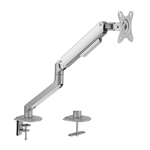 [6956745165716] Brateck Single Monitor Economical Spring-Assisted Monitor Arm Fit Most 17"-32" Monitors, Up to 9kg per screen VESA 75x75/100x100 Matte Grey (LS)